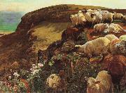 William Holman Hunt Being English coasts France oil painting artist